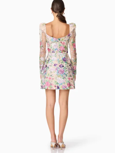 Eliska Long Sleeve Mini Dress in Floral