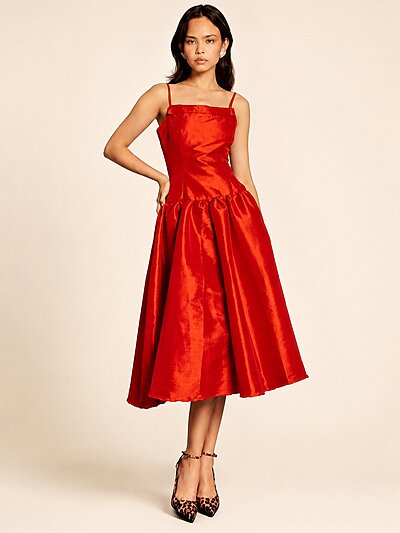 Quartet Taffeta Midi Dress